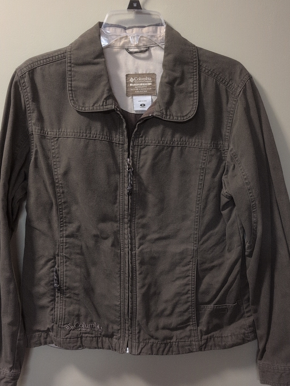 Columbia Olive/Brown Stonewashed Vintage Utility Zip Jacket